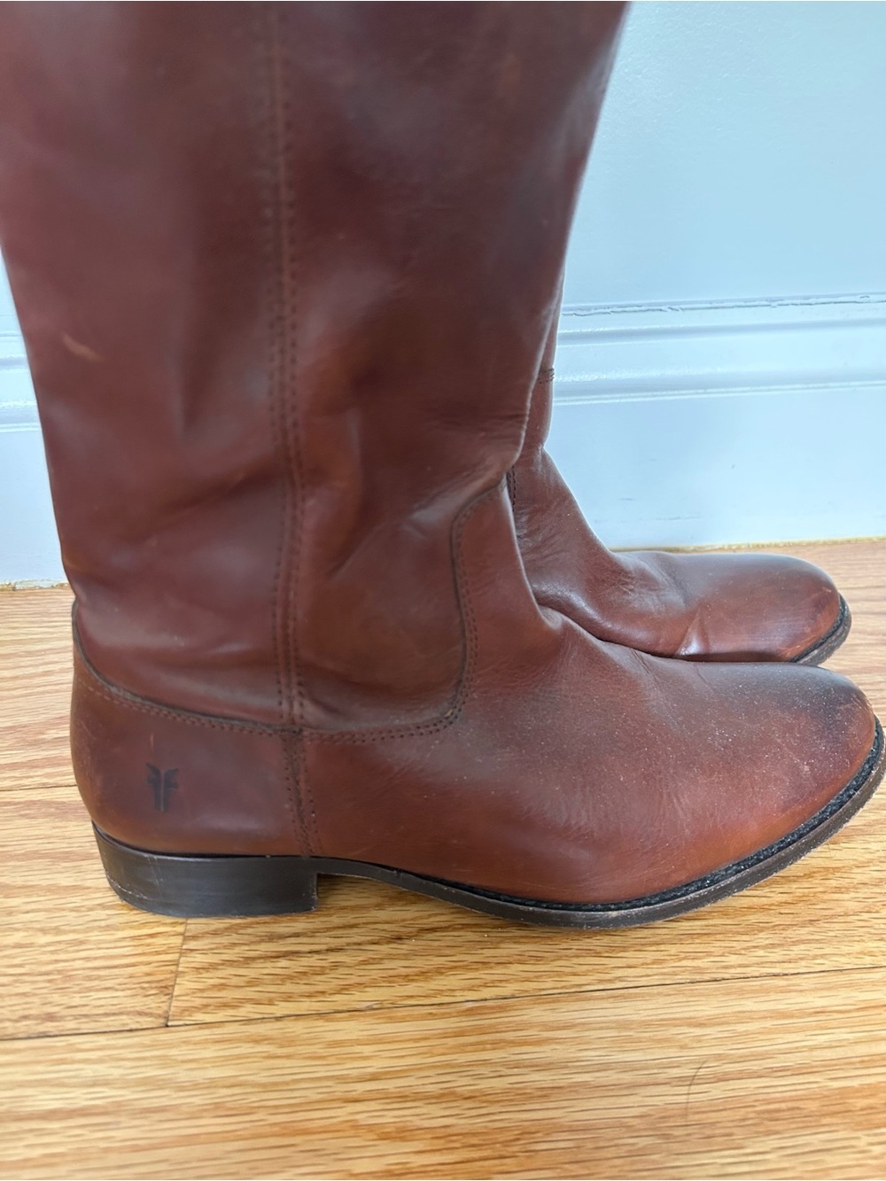 Frye Melissa Button Leather Brown Tall Boots - Picture 5 of 11
